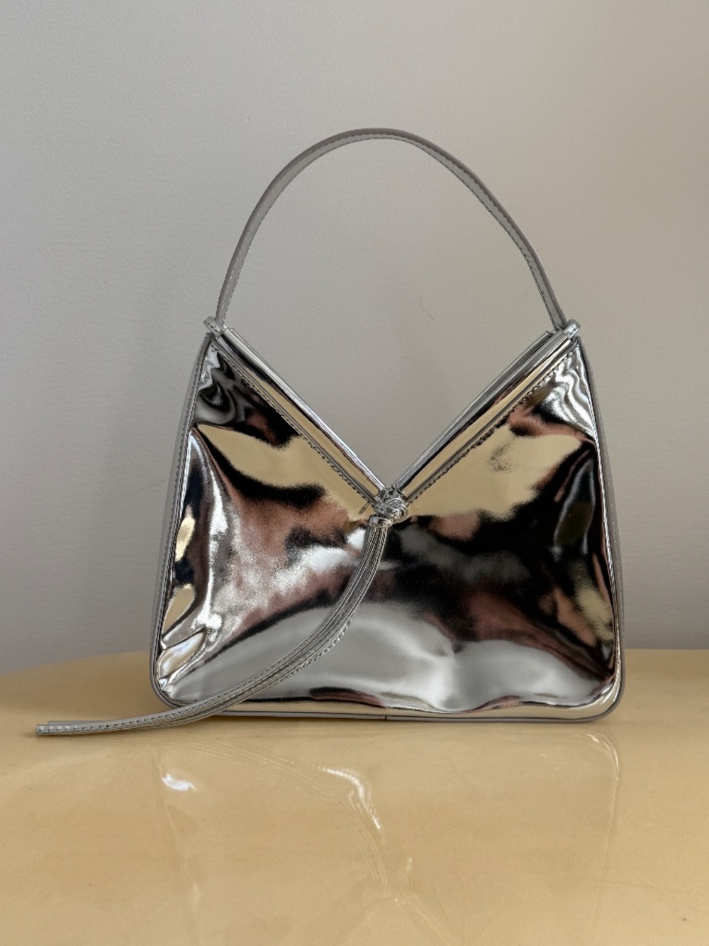 Silver Mirror Top-Handle Mini Bag - Picture 2 of 6